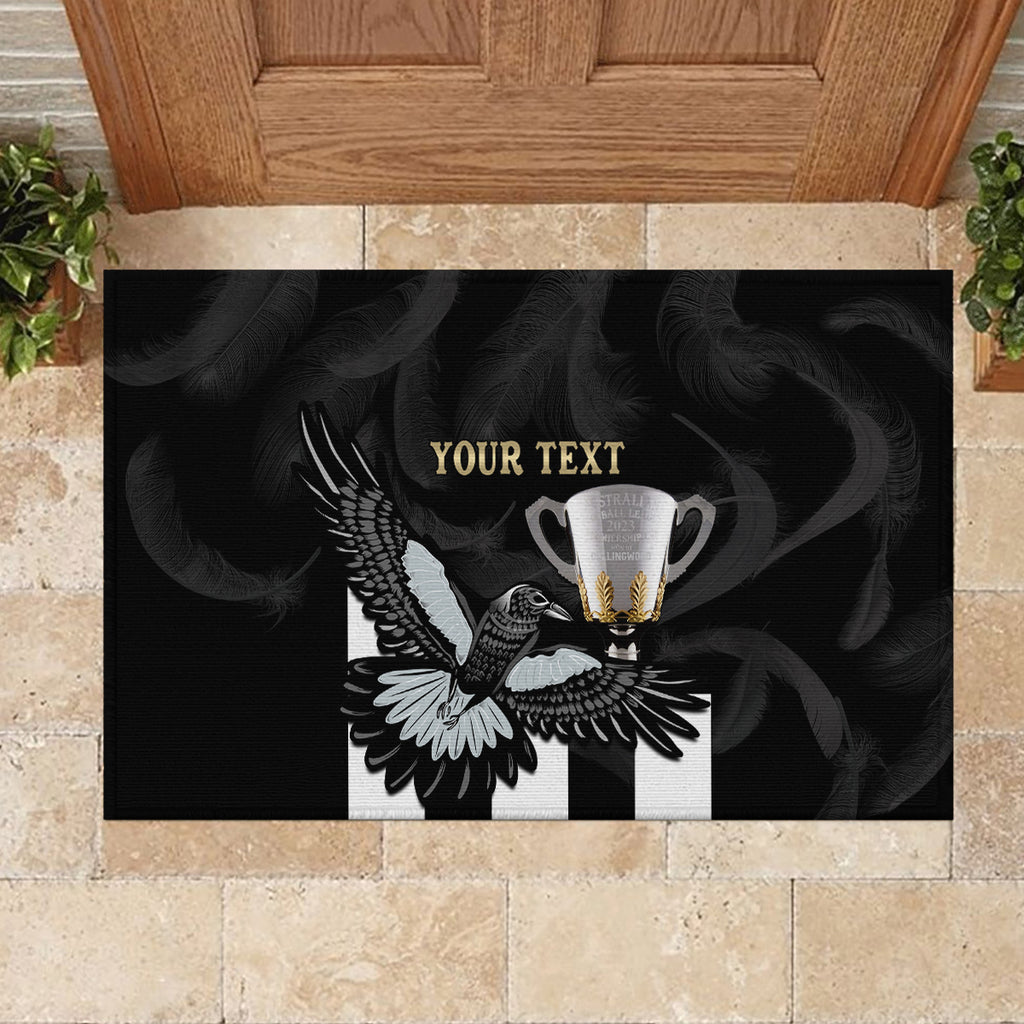 Personalised AFL Collingwood Rubber Doormat Magpies Premiers 2023 With Trophy Proud LT14