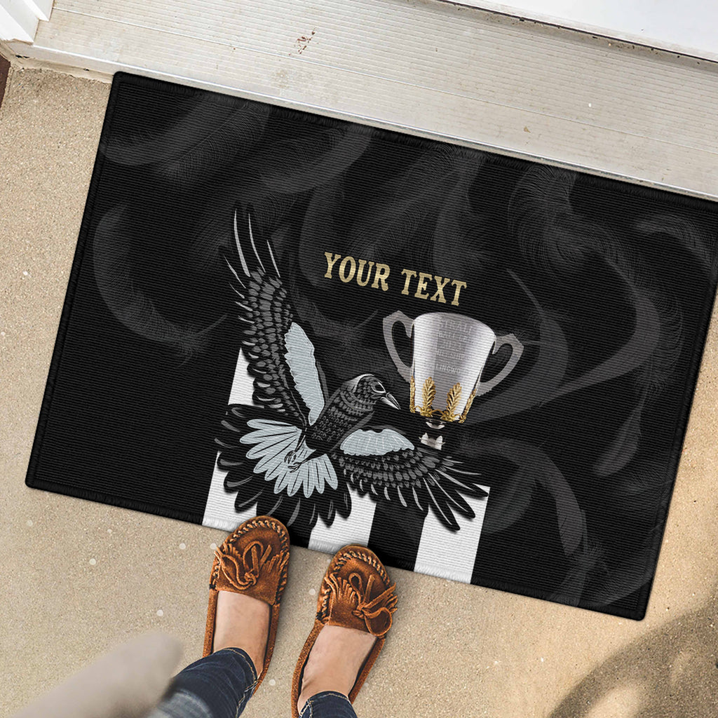 Personalised AFL Collingwood Rubber Doormat Magpies Premiers 2023 With Trophy Proud LT14