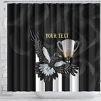 Personalised AFL Collingwood Shower Curtain Magpies Premiers 2023 With Trophy Proud LT14