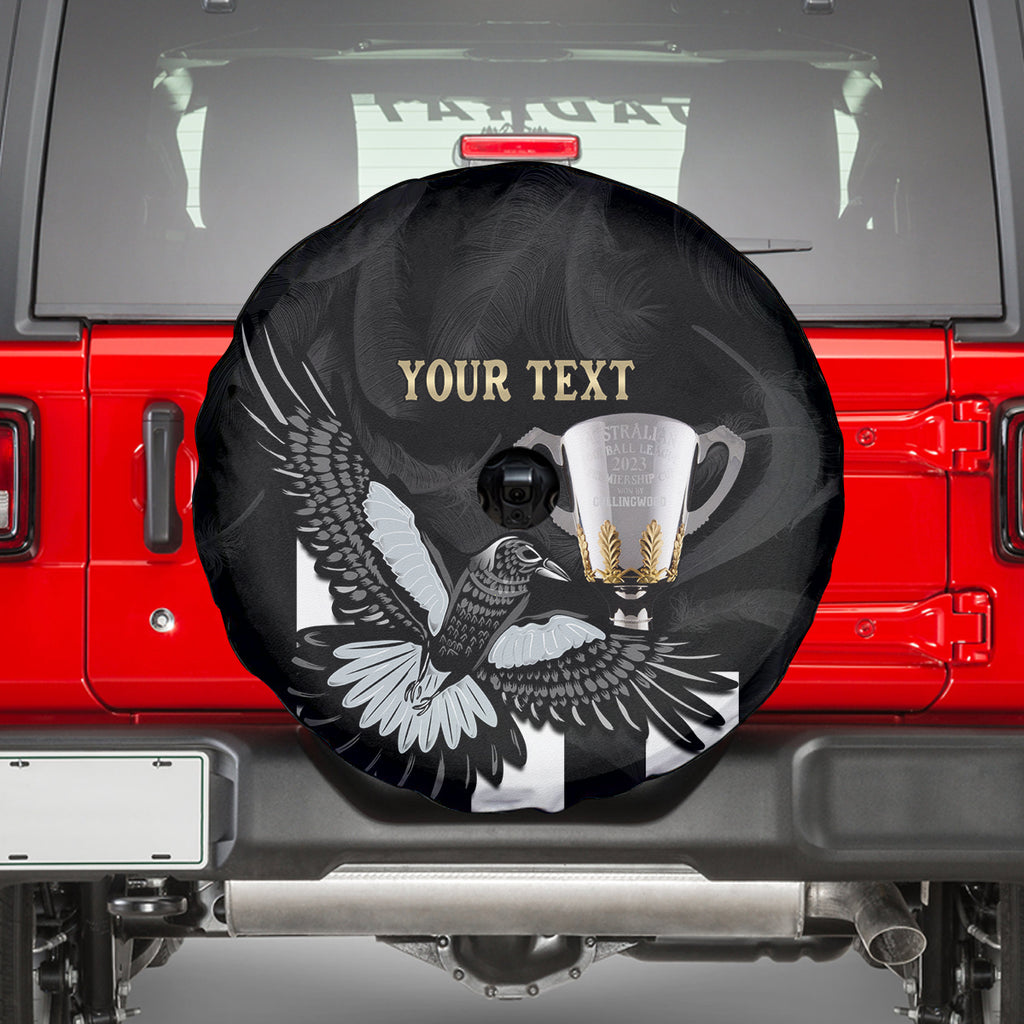 Personalised AFL Collingwood Spare Tire Cover Magpies Premiers 2023 With Trophy Proud LT14