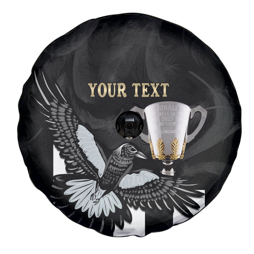 Personalised AFL Collingwood Spare Tire Cover Magpies Premiers 2023 With Trophy Proud LT14