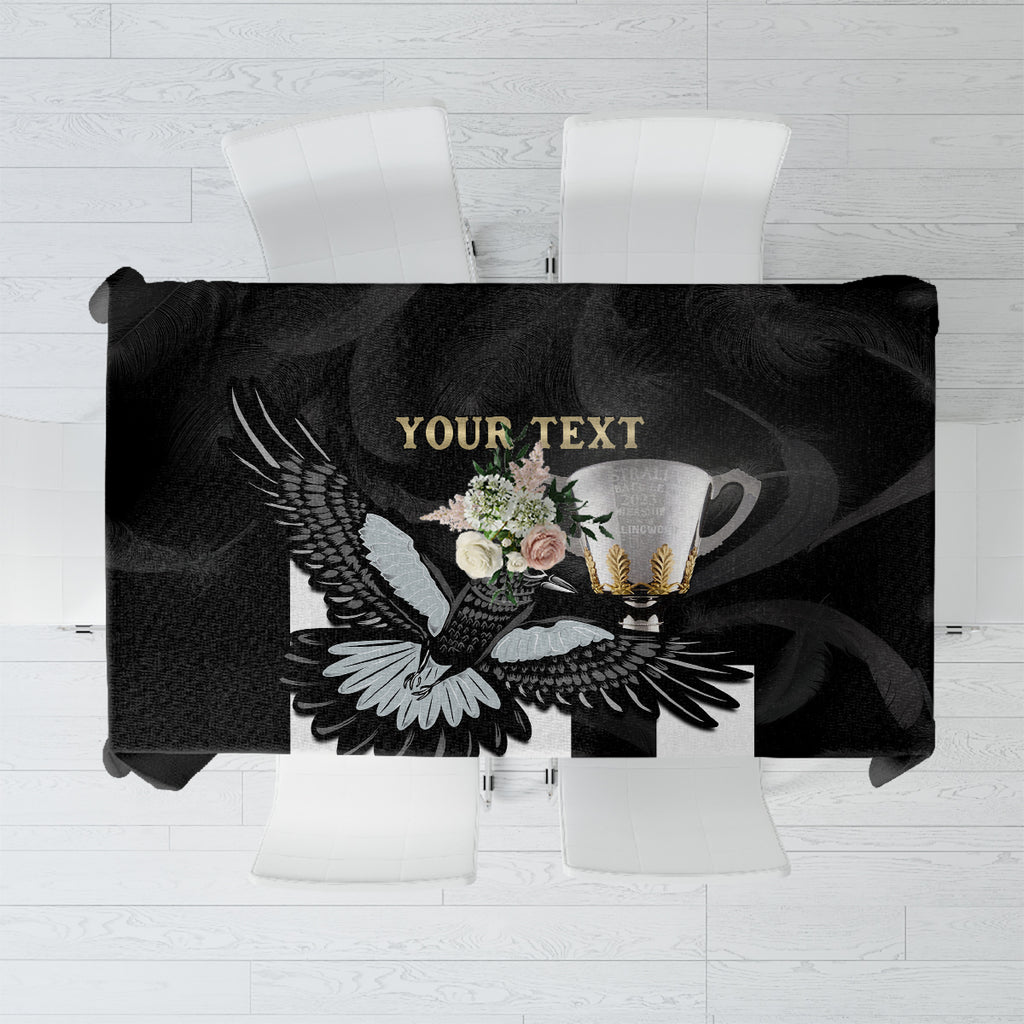 Personalised AFL Collingwood Tablecloth Magpies Premiers 2023 With Trophy Proud LT14