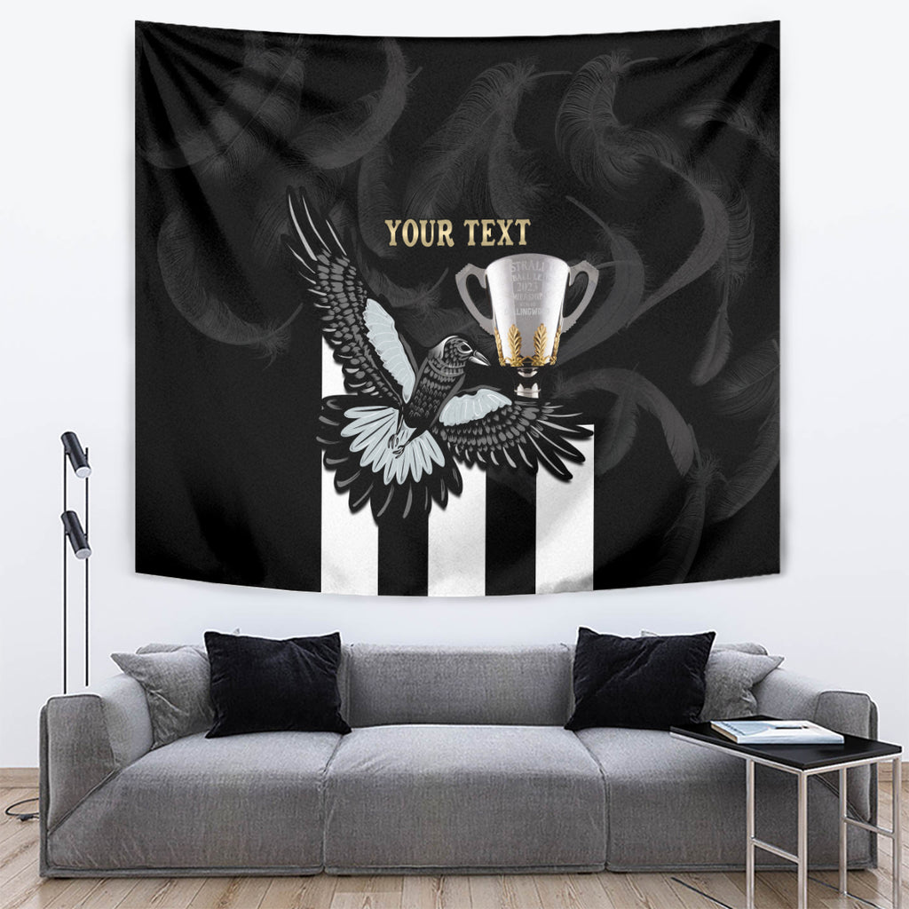 Personalised AFL Collingwood Tapestry Magpies Premiers 2023 With Trophy Proud LT14