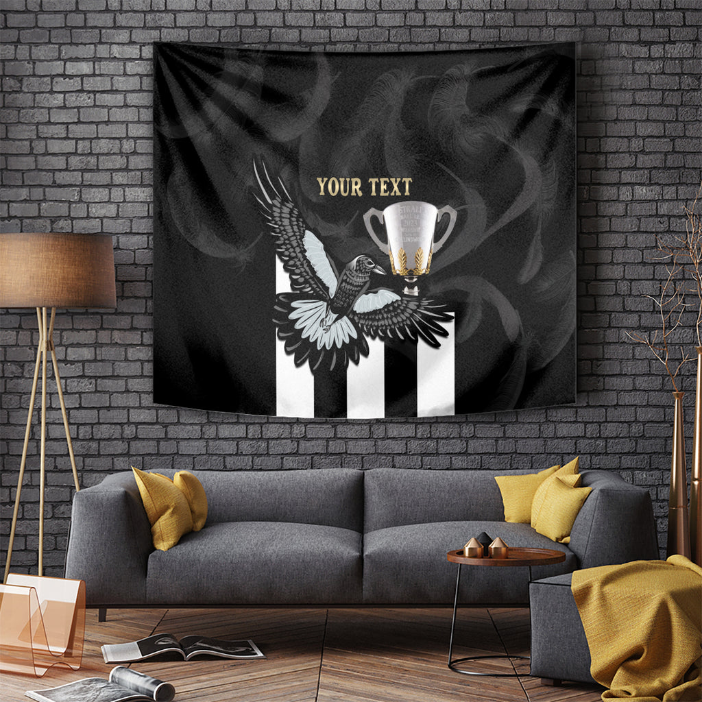 Personalised AFL Collingwood Tapestry Magpies Premiers 2023 With Trophy Proud LT14