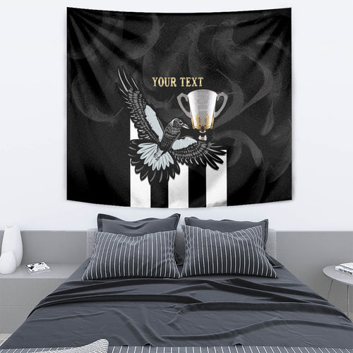 Personalised AFL Collingwood Tapestry Magpies Premiers 2023 With Trophy Proud LT14