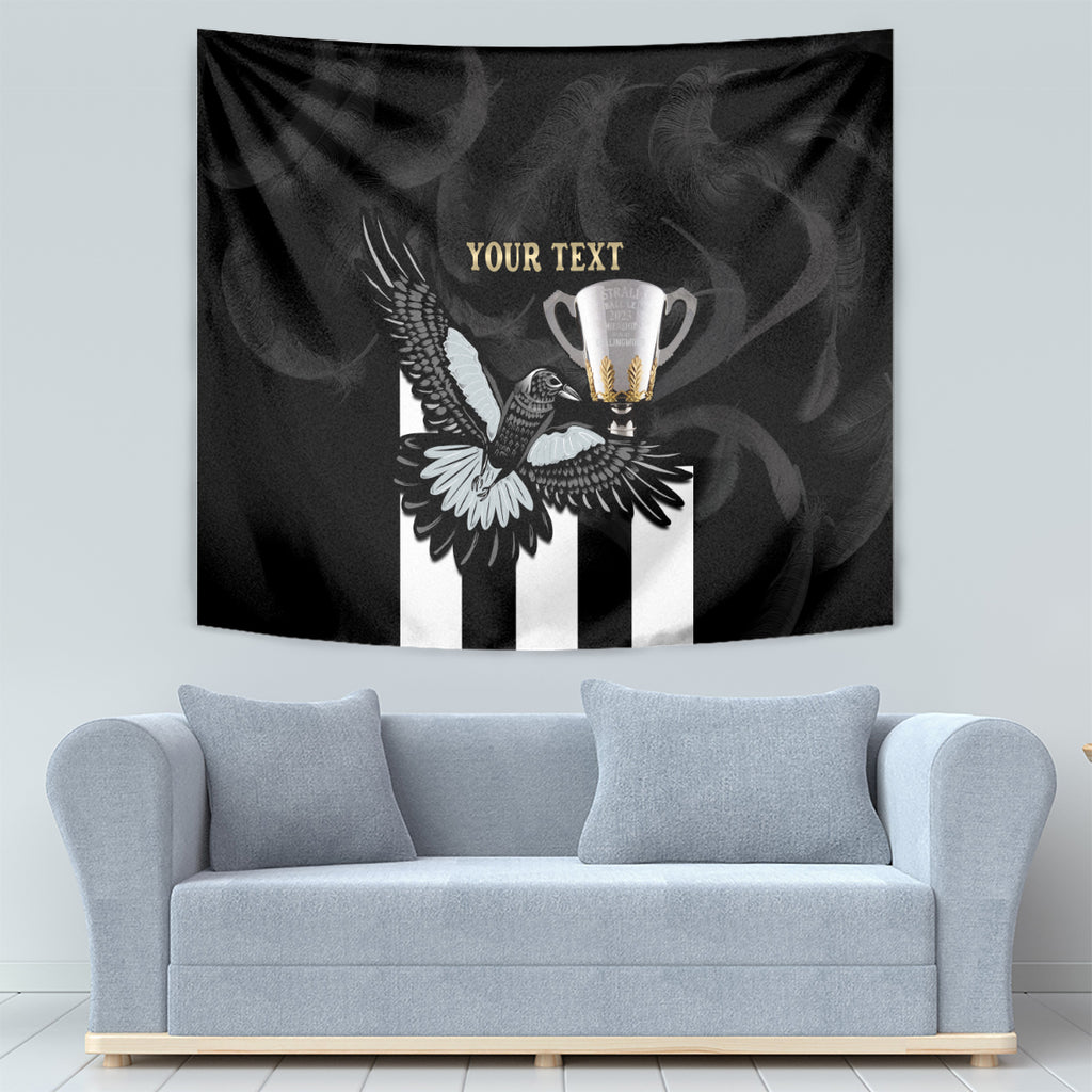 Personalised AFL Collingwood Tapestry Magpies Premiers 2023 With Trophy Proud LT14