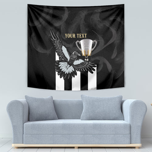 Personalised AFL Collingwood Tapestry Magpies Premiers 2023 With Trophy Proud LT14
