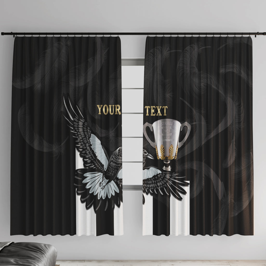 Personalised AFL Collingwood Window Curtain Magpies Premiers 2023 With Trophy Proud LT14