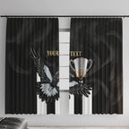 Personalised AFL Collingwood Window Curtain Magpies Premiers 2023 With Trophy Proud LT14