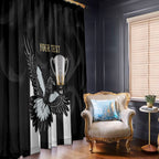 Personalised AFL Collingwood Window Curtain Magpies Premiers 2023 With Trophy Proud LT14