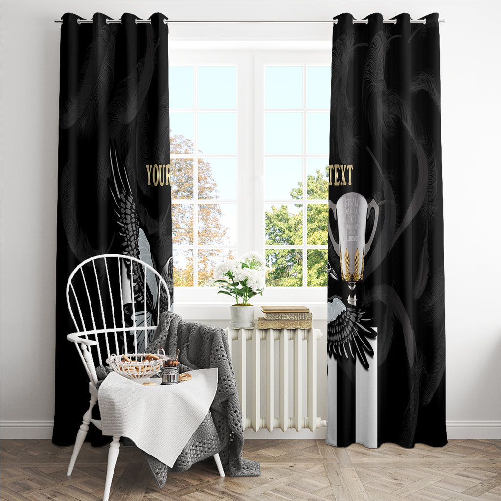 Personalised AFL Collingwood Window Curtain Magpies Premiers 2023 With Trophy Proud LT14