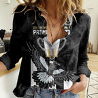 personalised-afl-collingwood-women-casual-shirt-magpies-premiers-2023-with-trophy-proud