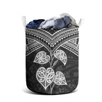 Black New Zealand Kawakawa Maori Ngaru Laundry Basket