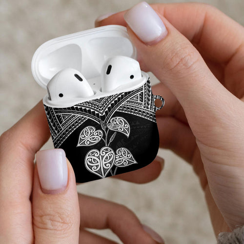 Black New Zealand Kawakawa Maori Ngaru AirPods Case