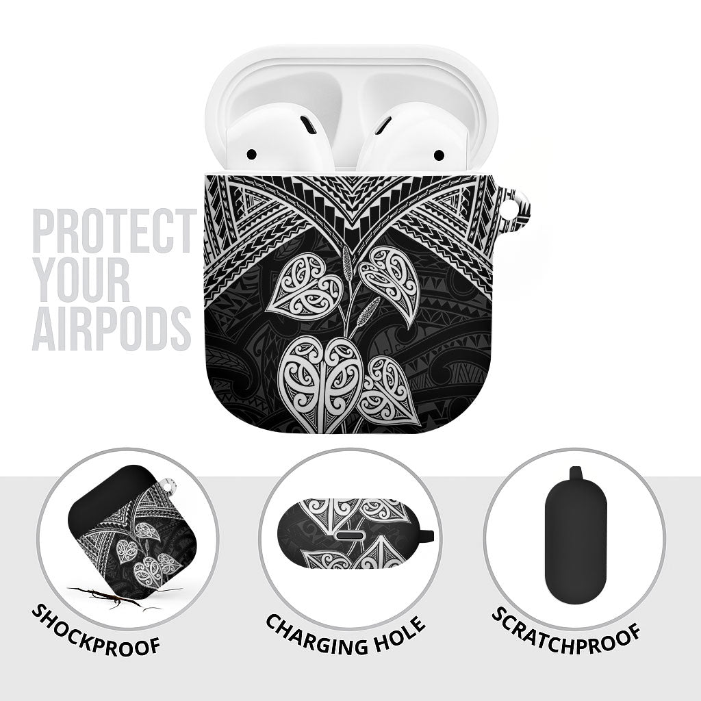 Black New Zealand Kawakawa Maori Ngaru AirPods Case