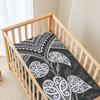 Black New Zealand Kawakawa Maori Ngaru Baby Bed Cover
