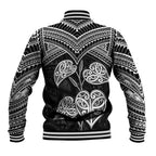 Black New Zealand Kawakawa Maori Ngaru Baseball Jacket