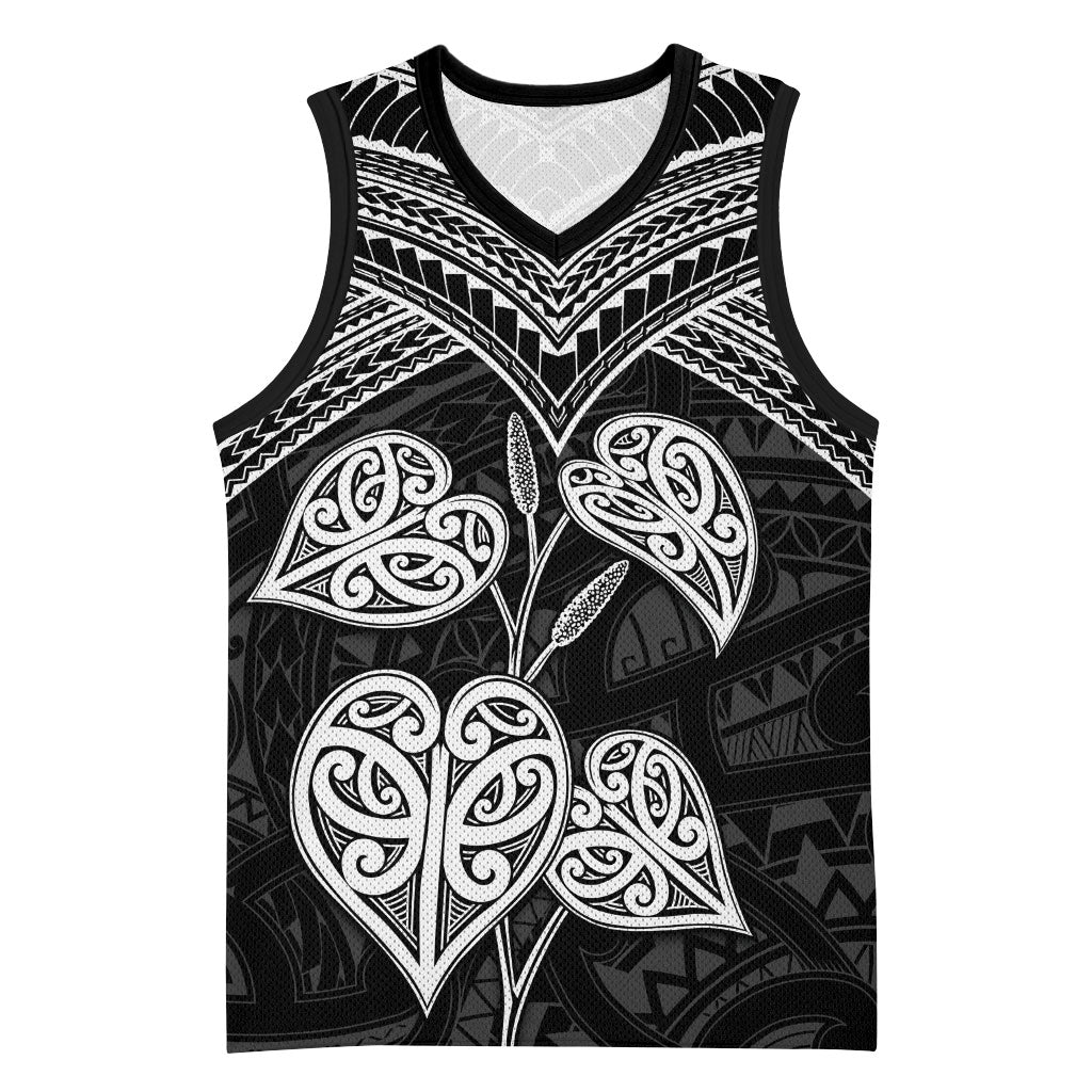 Black New Zealand Kawakawa Maori Ngaru Basketball Jersey