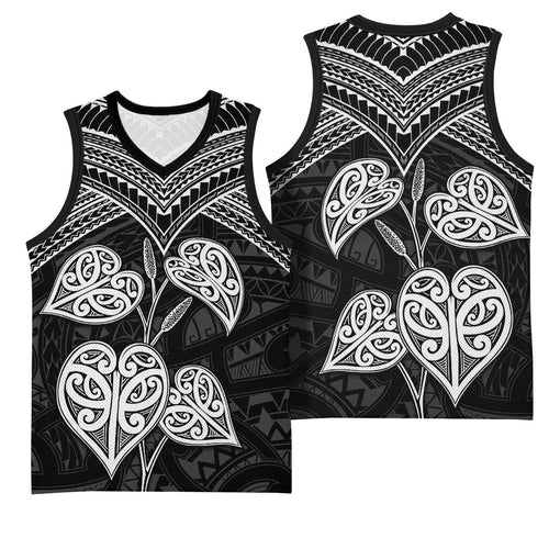Black New Zealand Kawakawa Maori Ngaru Basketball Jersey