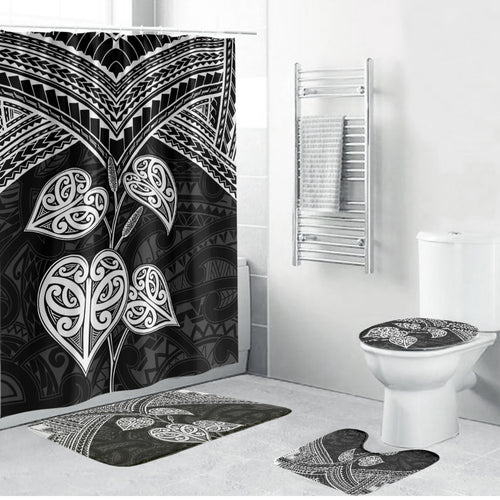 Black New Zealand Kawakawa Maori Ngaru Bathroom Set