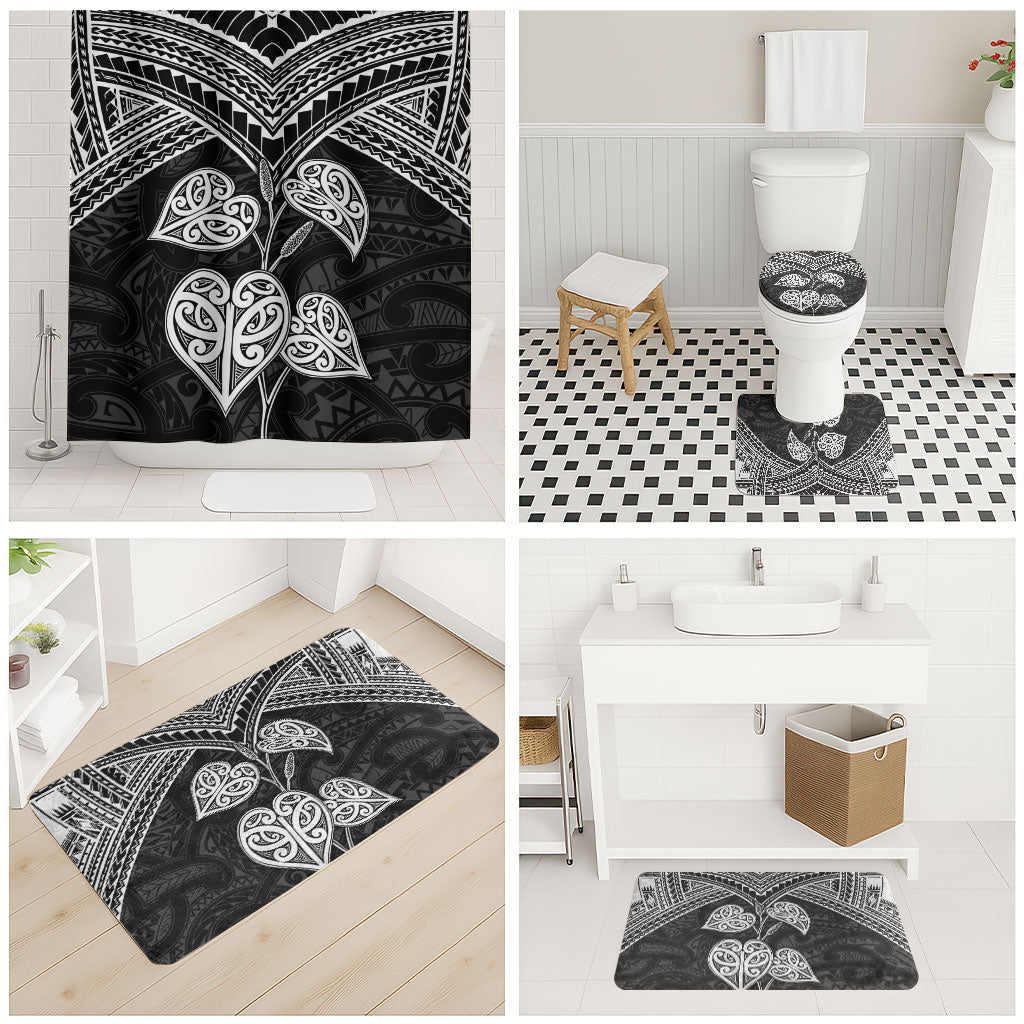 Black New Zealand Kawakawa Maori Ngaru Bathroom Set
