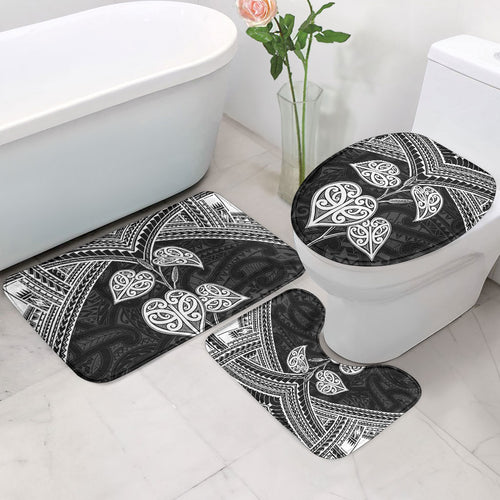 Black New Zealand Kawakawa Maori Ngaru Bathroom Set