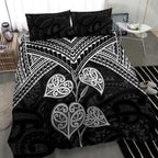 Black New Zealand Kawakawa Maori Ngaru Bedding Set