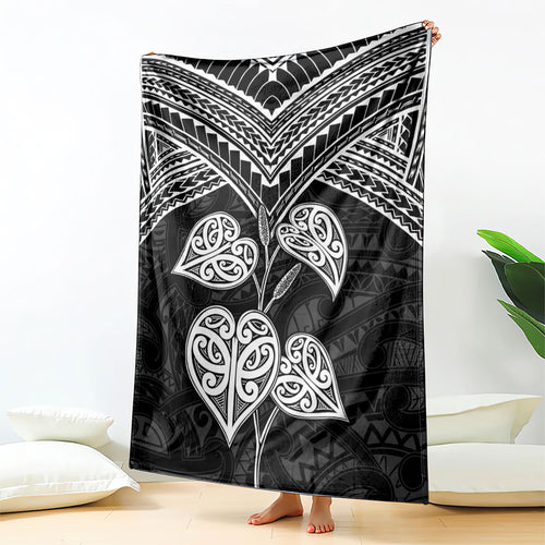 Black New Zealand Kawakawa Maori Ngaru Blanket