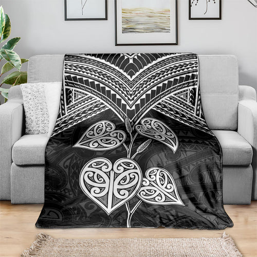 Black New Zealand Kawakawa Maori Ngaru Blanket