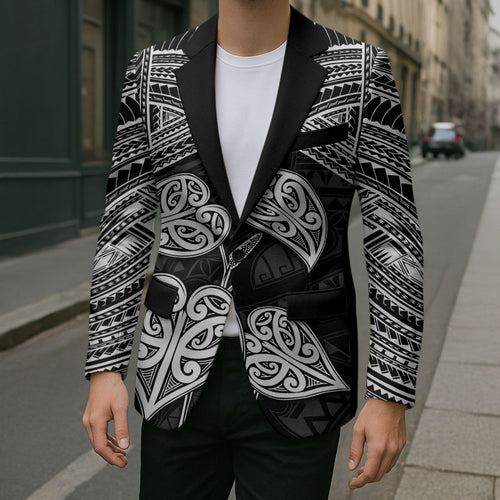 Black New Zealand Kawakawa Maori Ngaru Blazer