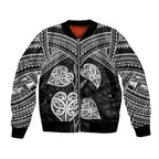 Black New Zealand Kawakawa Maori Ngaru Bomber Jacket