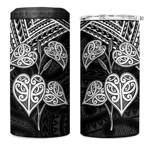 Black New Zealand Kawakawa Maori Ngaru 4 in 1 Can Cooler Tumbler