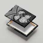 Black New Zealand Kawakawa Maori Ngaru Canvas Wall Art