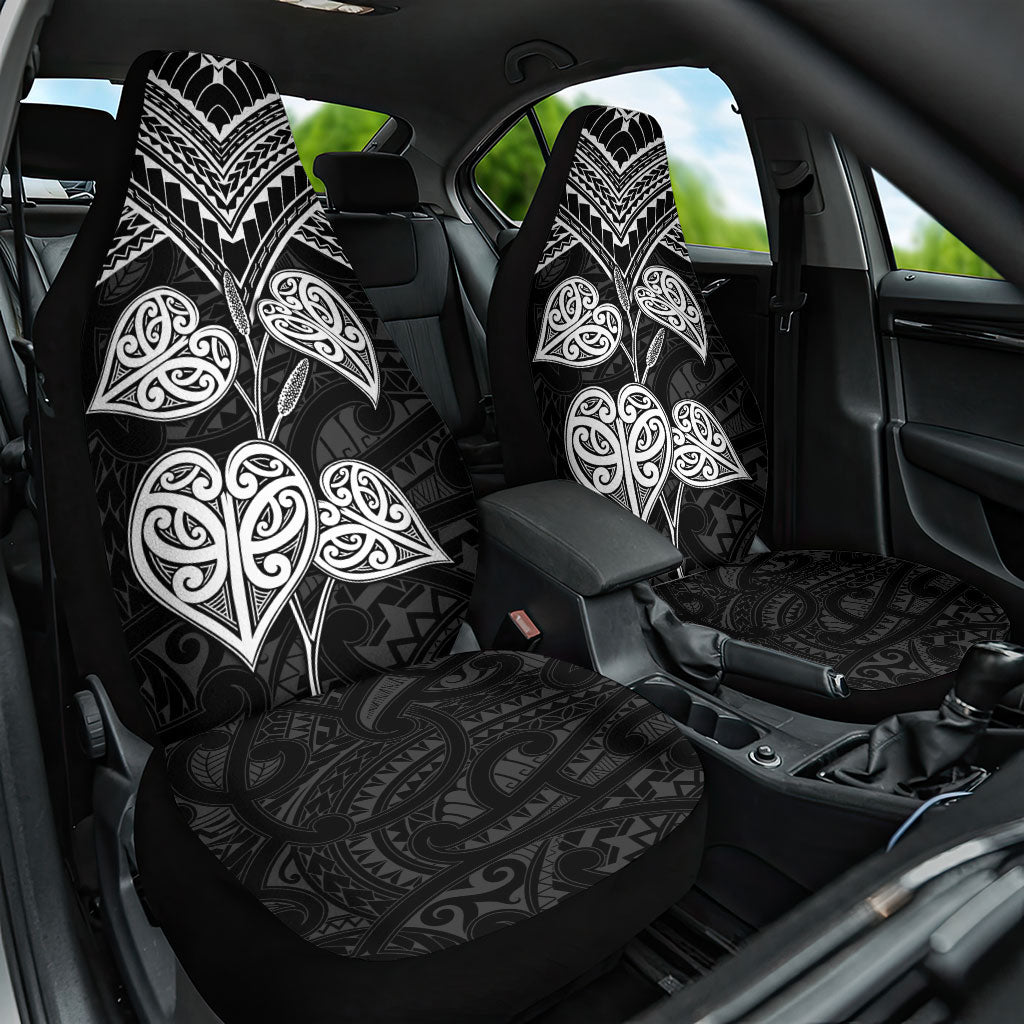 Black New Zealand Kawakawa Maori Ngaru Car Seat Cover