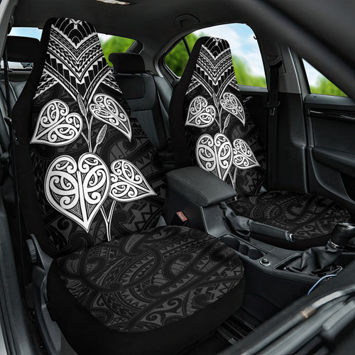 Black New Zealand Kawakawa Maori Ngaru Car Seat Cover