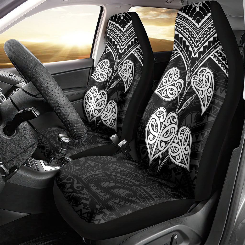 Black New Zealand Kawakawa Maori Ngaru Car Seat Cover