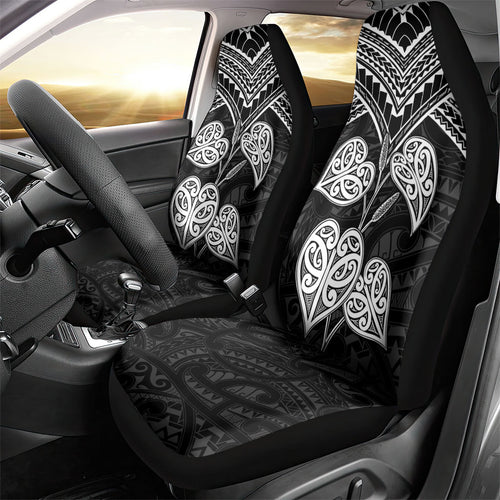 Black New Zealand Kawakawa Maori Ngaru Car Seat Cover