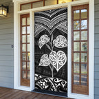 Black New Zealand Kawakawa Maori Ngaru Door Cover