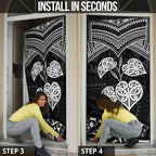 Black New Zealand Kawakawa Maori Ngaru Door Cover