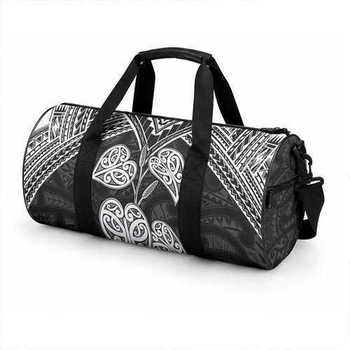 Black New Zealand Kawakawa Maori Ngaru Duffle Bag