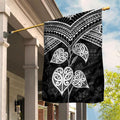 Black New Zealand Kawakawa Maori Ngaru Garden Flag