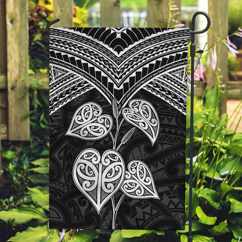 Black New Zealand Kawakawa Maori Ngaru Garden Flag