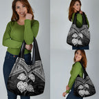 Black New Zealand Kawakawa Maori Ngaru Grocery Bag