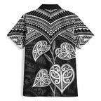 Black New Zealand Kawakawa Maori Ngaru Hawaiian Shirt