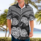 Black New Zealand Kawakawa Maori Ngaru Hawaiian Shirt