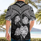 Black New Zealand Kawakawa Maori Ngaru Hawaiian Shirt
