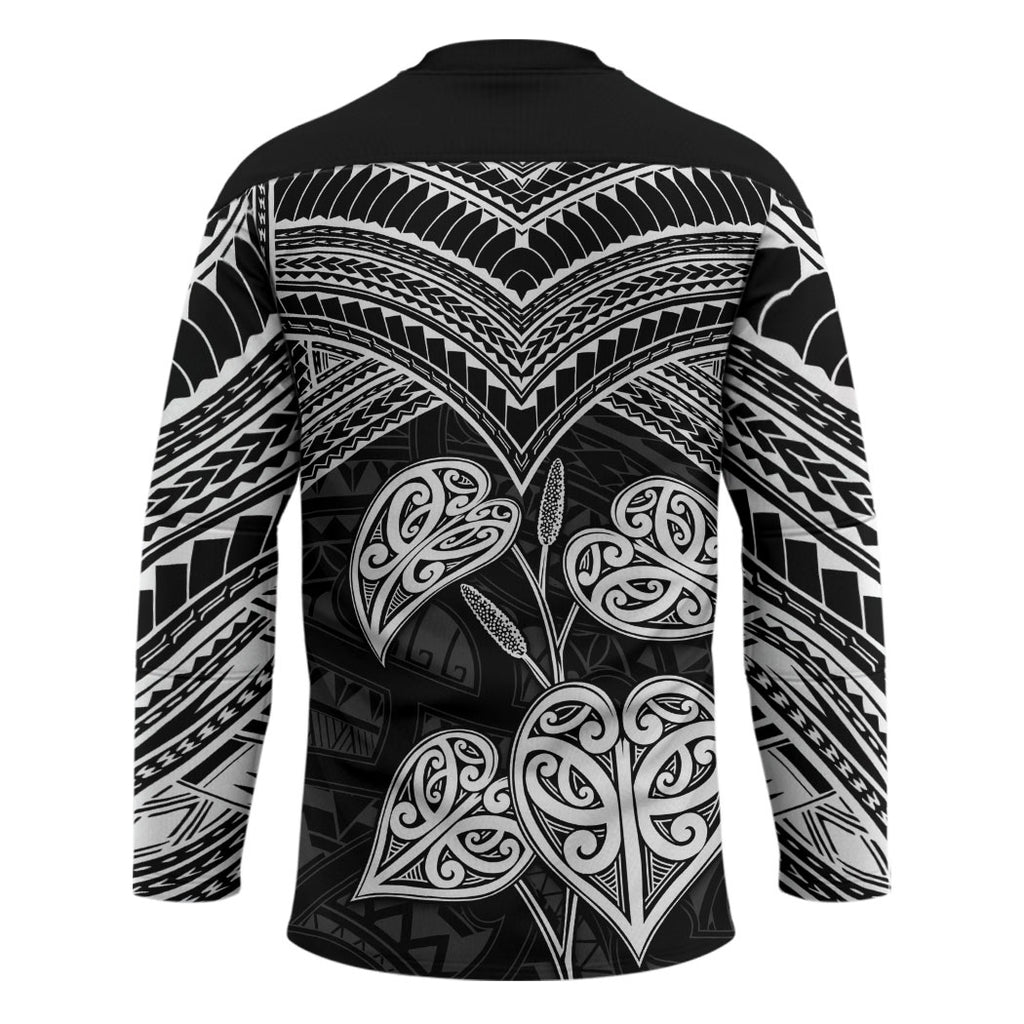 Black New Zealand Kawakawa Maori Ngaru Hockey Jersey