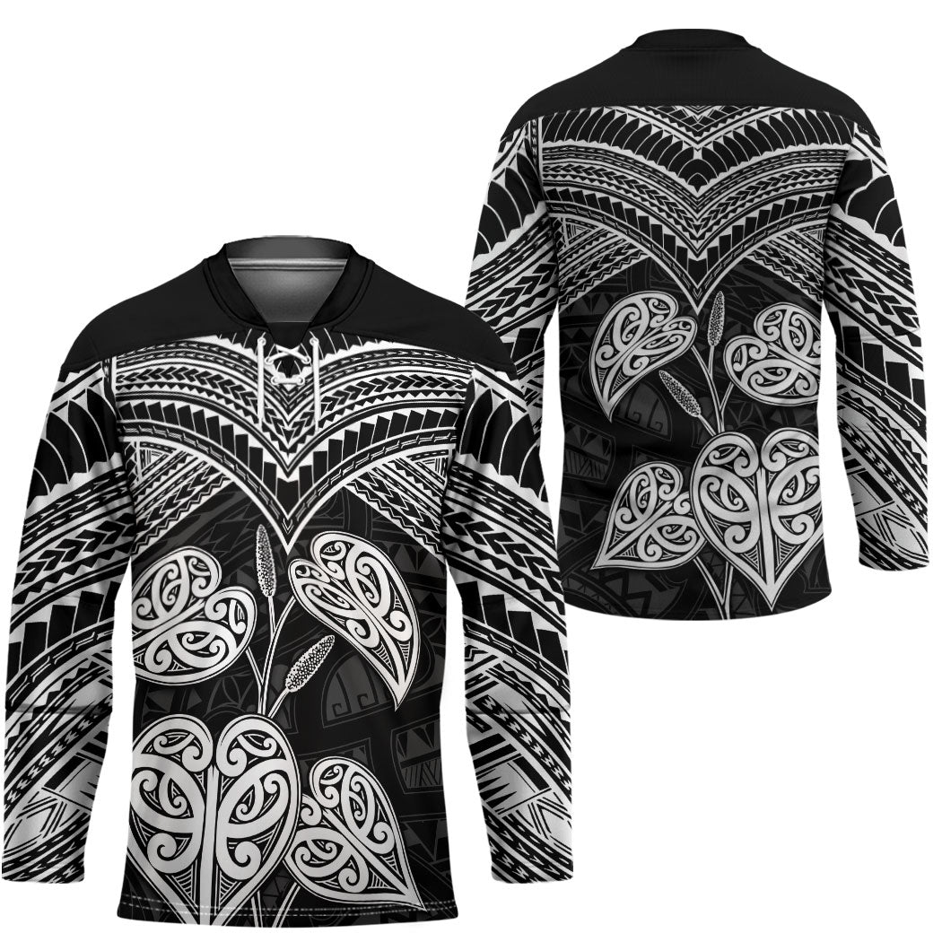 Black New Zealand Kawakawa Maori Ngaru Hockey Jersey