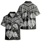 Black New Zealand Kawakawa Maori Ngaru Kid Hawaiian Shirt