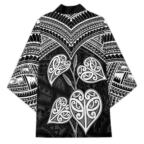 Black New Zealand Kawakawa Maori Ngaru Kimono